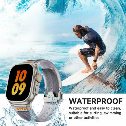 Jopinl Clear Silicone Watch Band for Apple Watch Ultra 49mm Black