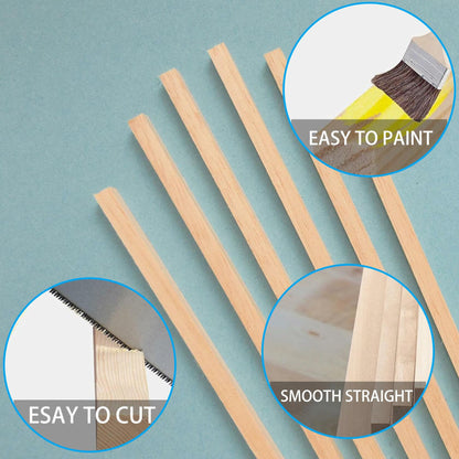 240PCS Wood Square Dowel Rods 1/8"x1/8"x12" Balsa Wood Sticks for Crafts