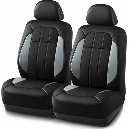 Road Comforts Breathable Leather Car Seat Covers Front Seats Airbag Safe Gray