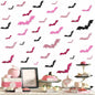 Sursurprise 48PCS 3D Halloween Bat Wall Stickers Pink Black Hot Pink Decor
