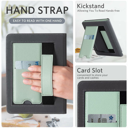 CoBak Kindle Paperwhite 11th Gen 6.8" PU Leather Case Stand Agave Green