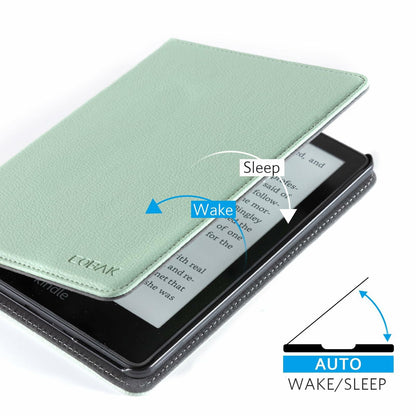 CoBak Kindle Paperwhite 11th Gen 6.8" PU Leather Case Stand Agave Green