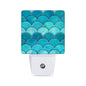 Caifujiqi Night Light Plug-in Dusk to Dawn Sensor LED White Plastic 110V