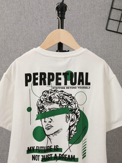 SOLY HUX Boys Graphic Tee Short Sleeve Letter Print White Size 10Y