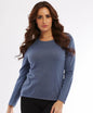NILOUFO Women Long Sleeve Casual Tops Blouses Tunics Blue Size M