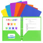 Aipker Plastic Folder with Pockets 3-Hole Punched 7 Pack Assorted Colors