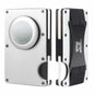Team Gainz Mens Metal Wallet RFID Blocking Airtag Holder Silver W/ Strap