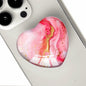 Luhoit Heart Shape Expanding Cell Phone Grip Glass Stand Gold Red Marble