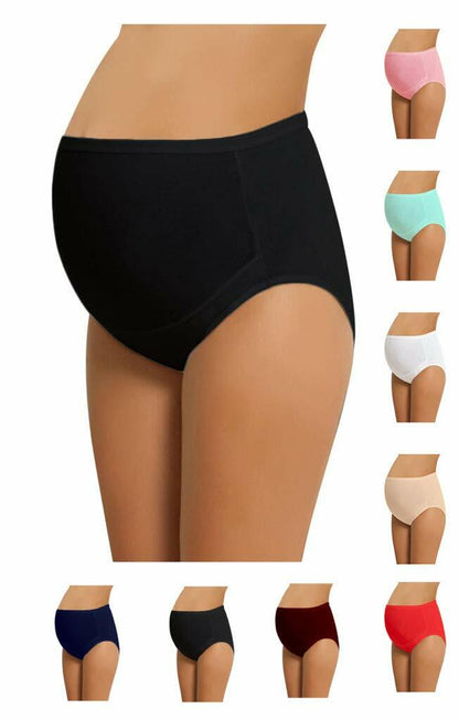 NBB Lingerie Women's Adjustable Maternity Panties High Cut Cotton Navy 3 Pack M