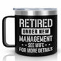 GAUDORA 14oz Stainless Steel Insulated Coffee Mug with Lid - Black Funny
