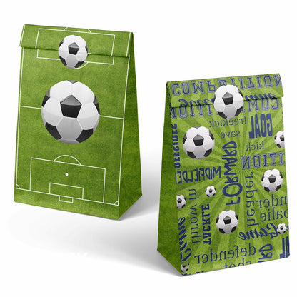 Outego Soccer Party Favor Bags with Stickers 24 Count Green Paper Soccer