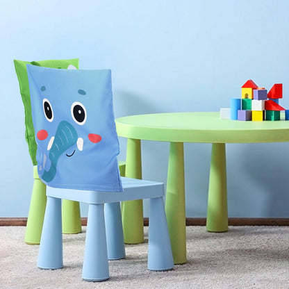 Breling 4 Pcs Animal Chair Covers 15.7x13.8 Inch Elephant Frog Pig Giraffe