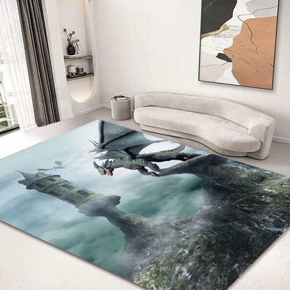 Large Area Rug Carpet Washable 5'x6' Indoor Polar Bear Home Decor