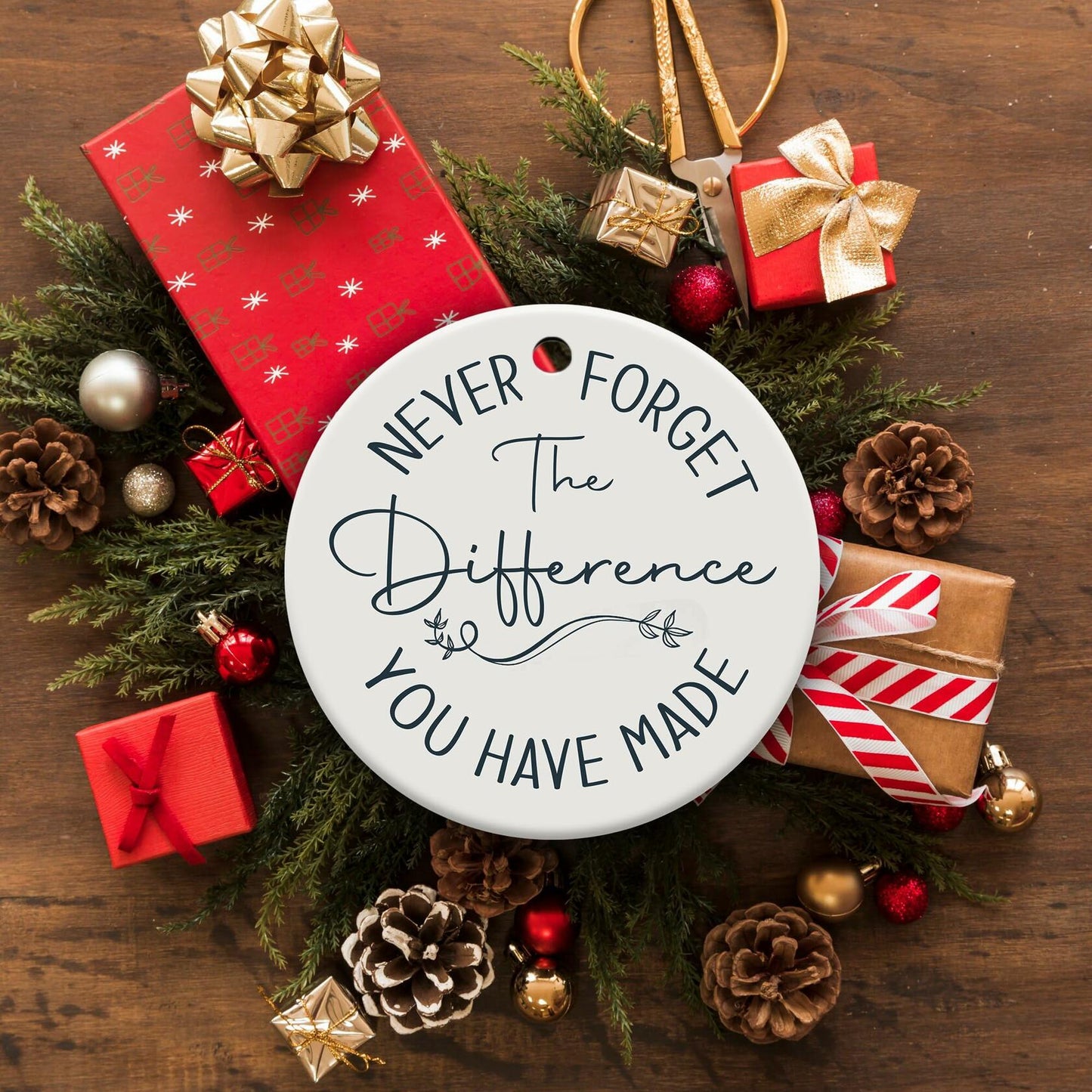 TinhCD Store Thank You Nurse Gift Ceramic Christmas Ornament Elegant
