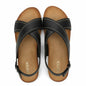 UBFEN Womens Flat Sandals Arch Support Slingback Black Size 10.5