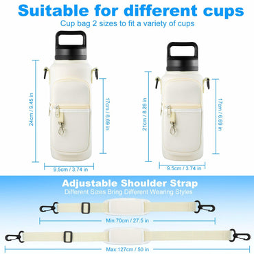 RRegeny Water Bottle Holder Strap for Hydroflask 32oz 40oz Cream Polyester
