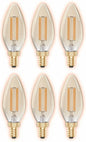 GoodBulb 5W E12 Clear Golden LED Chandelier Bulbs 2200K 300LM 6 Pack