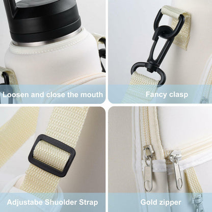 RRegeny Water Bottle Holder Strap for Hydroflask 32oz 40oz Cream Polyester