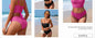 ZAFUL Womens Bandeau Lace-Up Bikini Set High Waisted Hot Pink Size M
