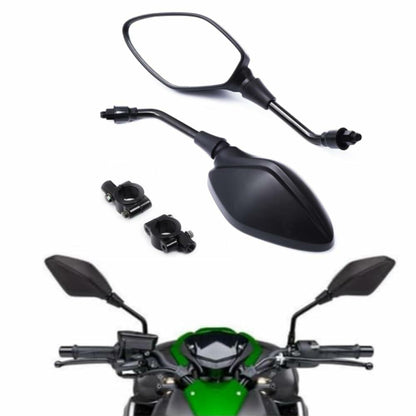Generic Universal Motorcycle Rear View Side Mirrors 10MM 8MM Black Screw Mount