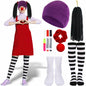 Yearntown 9 Pcs Halloween Women Clown Costume Accessories Multicolor One Size