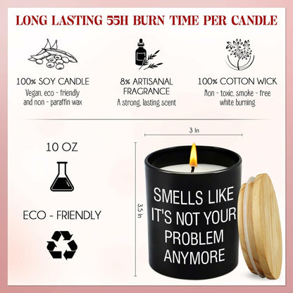 GAUDORA Vanilla Lavender Scented Soy Wax Candle 10oz Funny Retirement Gift