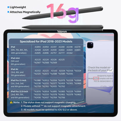 COOSTART Stylus Pen for iPad 9th&10th Gen, 5 Min Fast Charge, Black