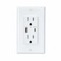 HANIVERSE Wall Outlet 15A Smart USB A+C Ports Tamper-Resistant White