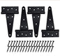 Verypejan 6 Inch T-Strap Heavy Duty Shed Door Hinges 4PCS Black Rustproof