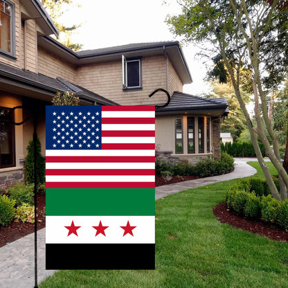 KIIPOAPAU Syrian Garden Flag 12x18in Double Sided Polyester Yard Banner