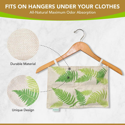 ACKU10 Bamboo Charcoal Odor Absorber for Clothing Closets 1-Pack Off White