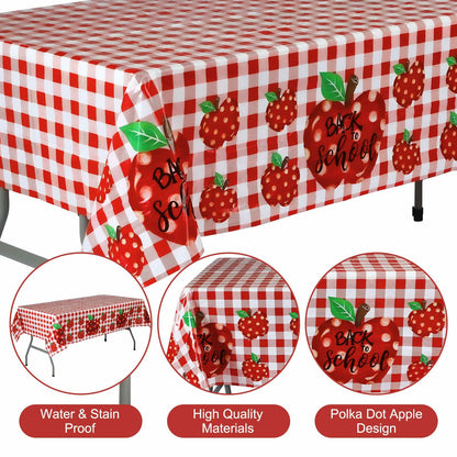 Zhehao 195 Pc Back to School Party Tableware Set Apple Red White Green