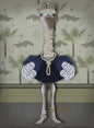 TRMSEJK Ostrich Pearl Animal Poster Wall Art Canvas 16x24in Green Unframed