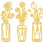 MorningRo 3 Pieces Metal Flowers Wall Decor Vase Rustic Farmhouse Gold