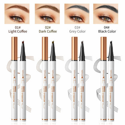 YIWANLLE Eyebrow Microblading Pen 3D Waterproof 4 Fork Tip Light Coffee 1 Count
