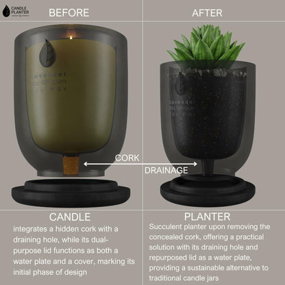 Matani Concrete Cement Candle Planter Aromatherapy Soy Black Sandalwood 3.1x4in