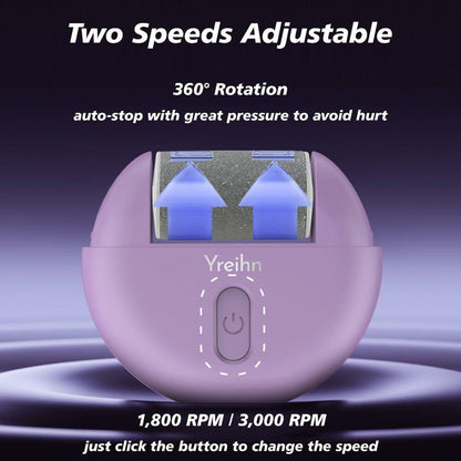 Yreihn Electric Callus Remover for Feet Purple 1 Count ABS Material