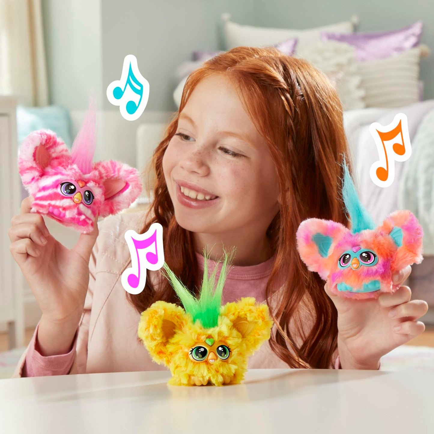 Furby Furblets Ree-Mix Mini Friend 45+ Sounds Music Coral Electronic Plush