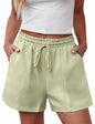 luvamia Women's Loose High Waist Lint Green Shorts Size Small