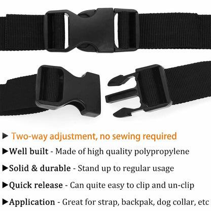 VTACOUTV 1" Nylon Strap Buckle – Quick Release Adjustable Backpack Green
