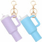 Wabogove Mini Tumbler Keychain 2 Pack Cute Cup Charms for Bags Purple+Blue