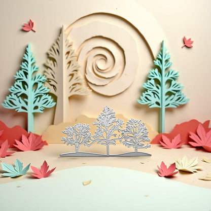 3PCS Silver Tree Metal Cutting Dies Stencils Card Scrapbooking Embossing DIY