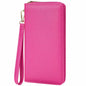 Chelmon Women's Vegan Leather Clutch Wallet with Zip, Hand Strap, Large Capacity