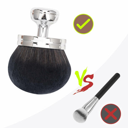 BABYSHEEP Blend & Blur Body Makeup Brush Kabuki 3in Wide Head Silver