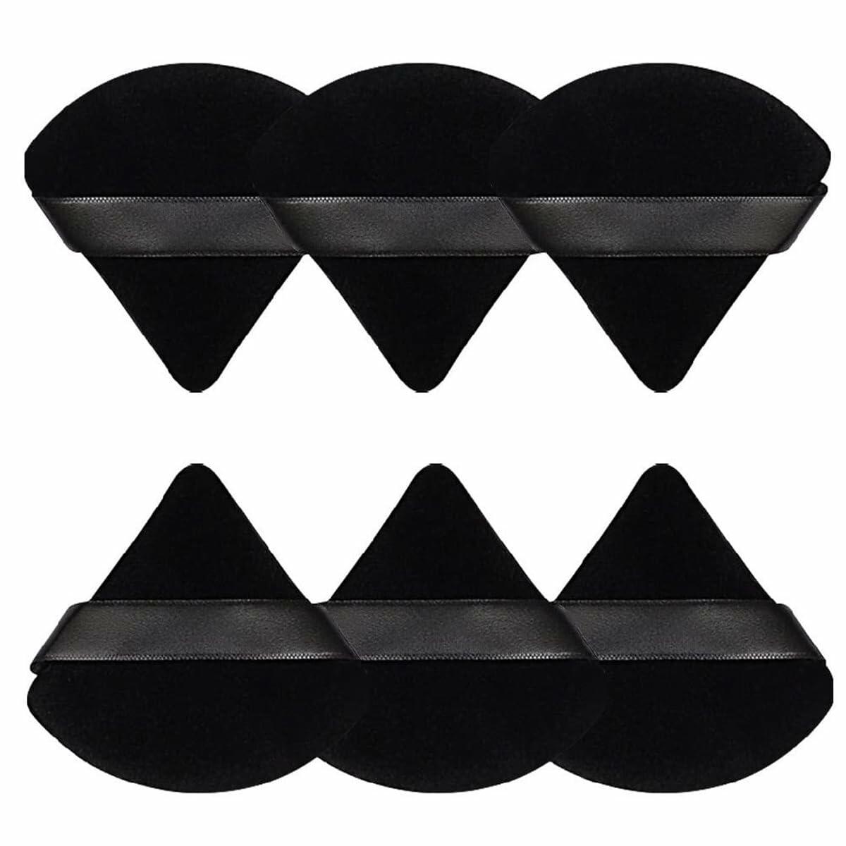 PAGOCI 6pcs Powder Puff Triangle Velour Makeup Sponges Pink Foundation Blender
