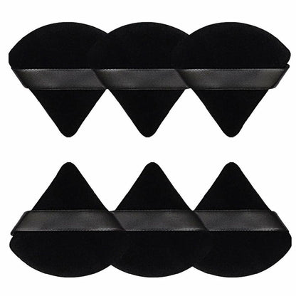 PAGOCI 6pcs Powder Puff Triangle Velour Makeup Sponges Pink Foundation Blender