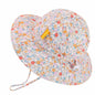 Huuflyty Baby Girl Adjustable Sun Hat Wide Brim UPF 50+ Floral Khaki Size 6-24M