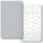 FHMJYH 2PC Super Soft Stretch Knit Crib Sheet Set Microfiber 52x28 Brown Beige