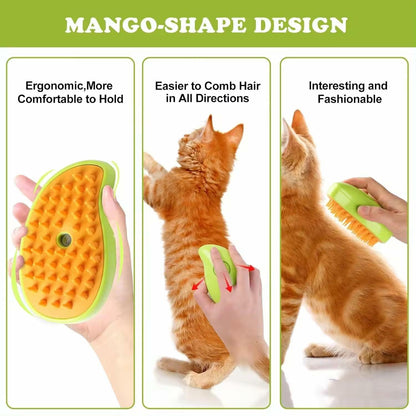 MCEG Pet Steam Brush for Cats & Dogs Shedding Indoor Grooming Tool