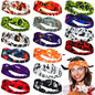 JaGely 16 Pcs Halloween Elastic Headbands Colorful Cartoon Non Slip